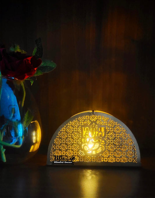 Tea Light Ganesh half Round